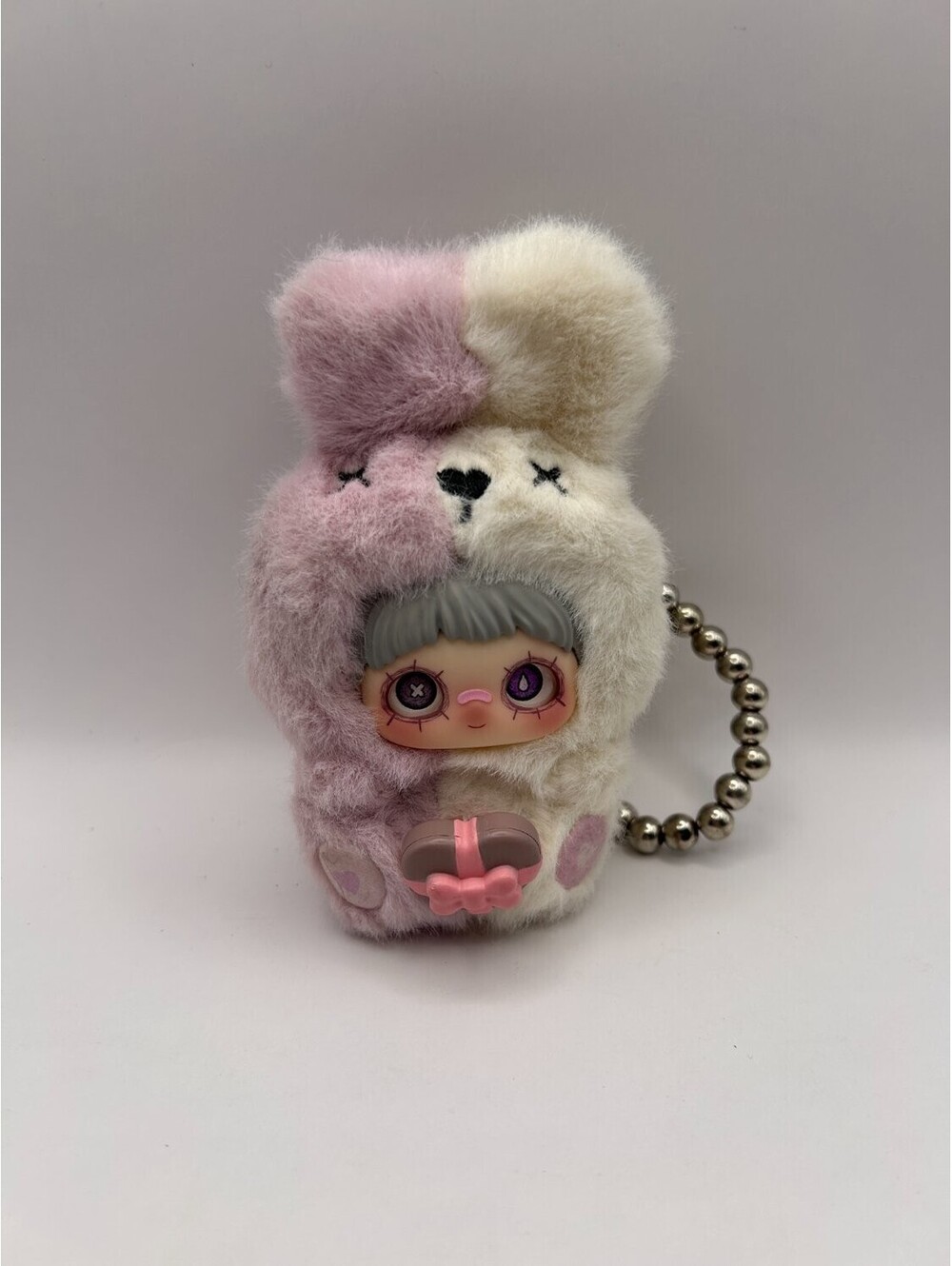 Maymei Split Color Bear Face Plush Doll Keychain Charm S Kids